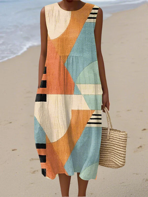 Iris | Vestido Estampado de Verano Sin Mangas
