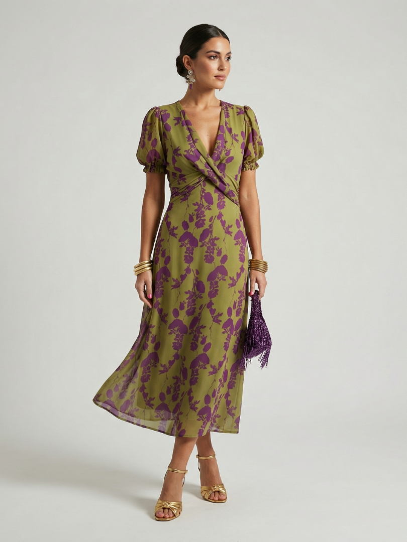 Virel | Vestido midi floral relajado