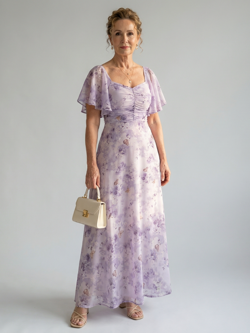 Vaelis | Vestido midi con manga mariposa