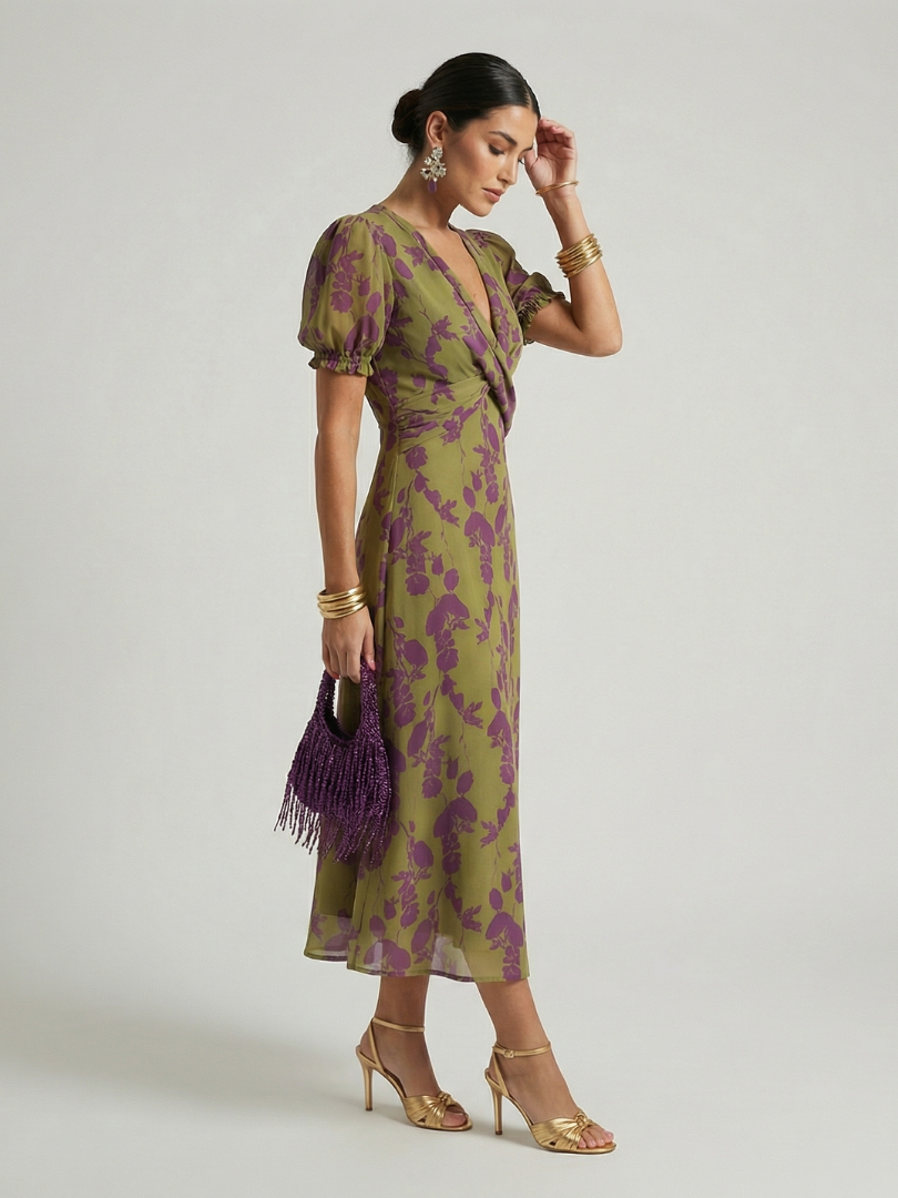 Virel | Vestido midi floral relajado