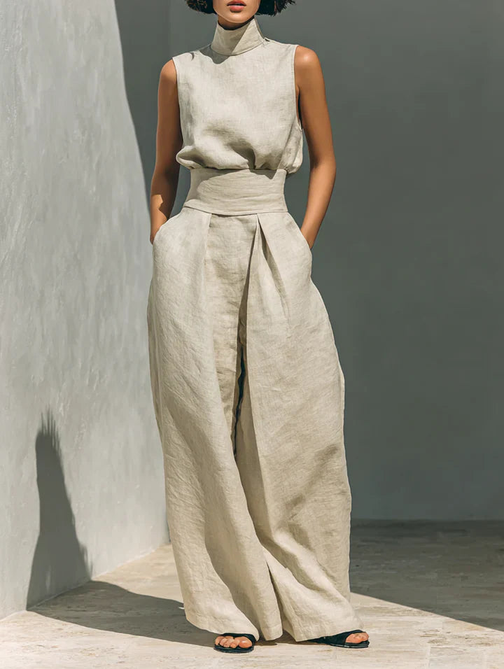 Flor™ | Conjunto minimalista de algodón y lino para mujer