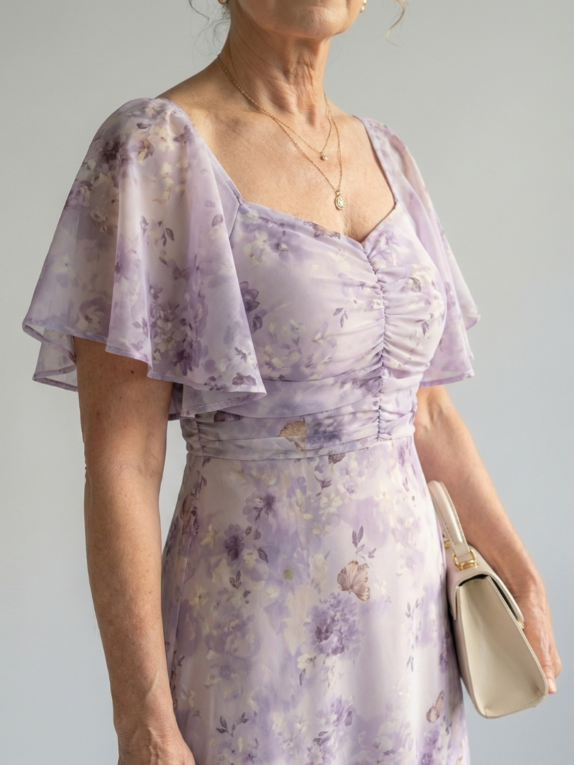 Vaelis | Vestido midi con manga mariposa