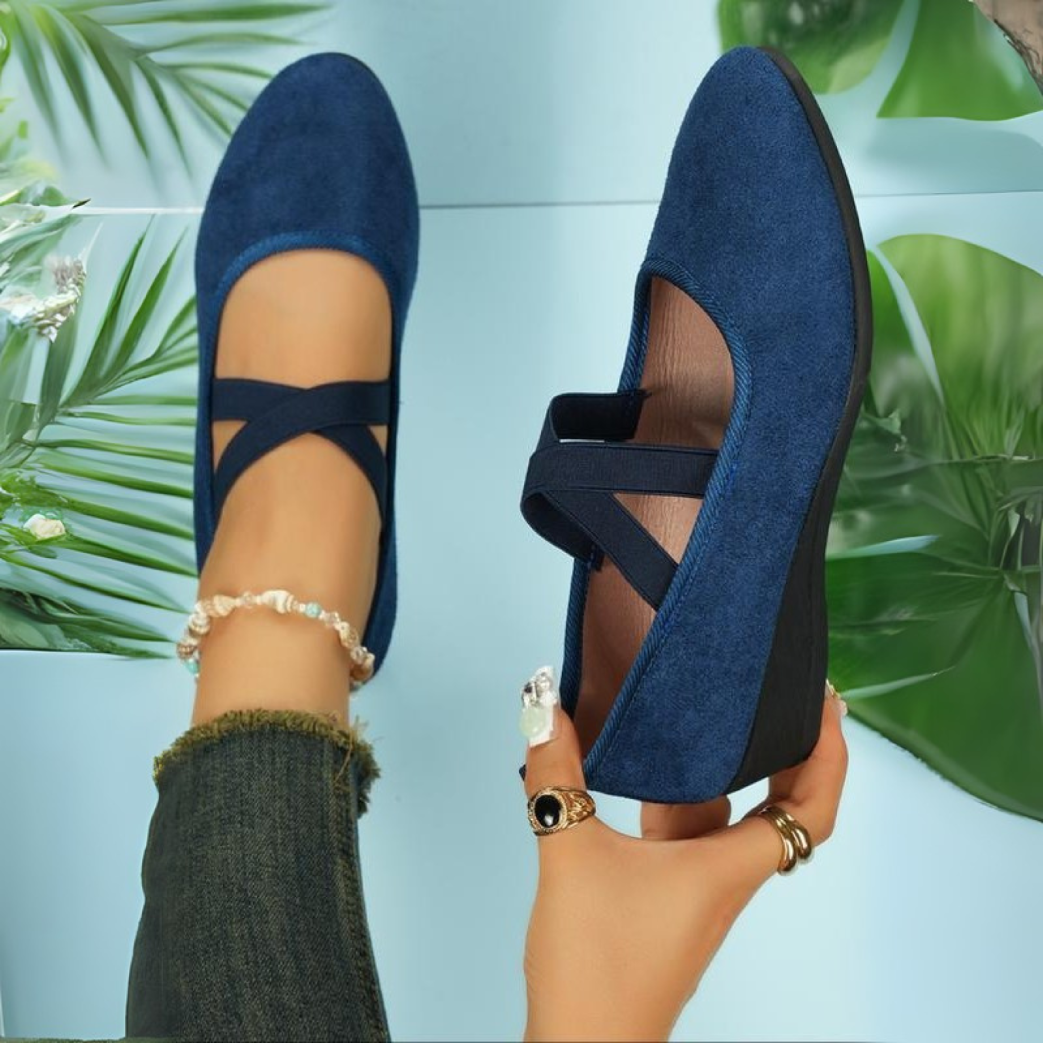 Zapatos de cuña cerrada