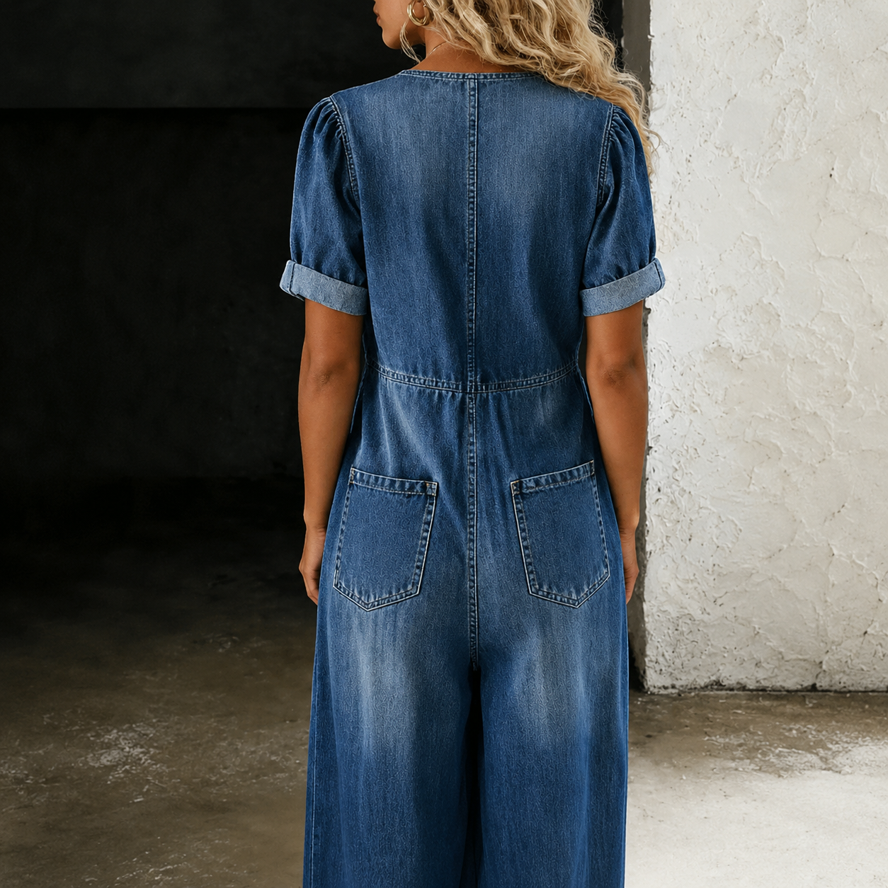 Maya | Mono Denim de Pierna Ancha