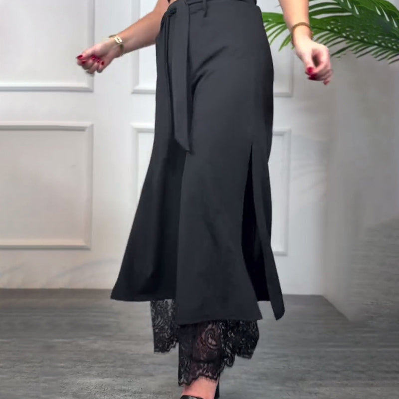 Angélique | Pantalones fluidos chic con encaje