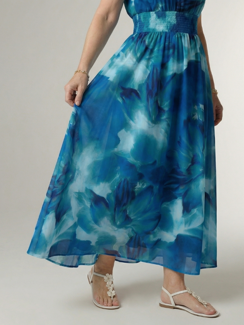 Sylin | Vestido midi halter con frunce en la cintura