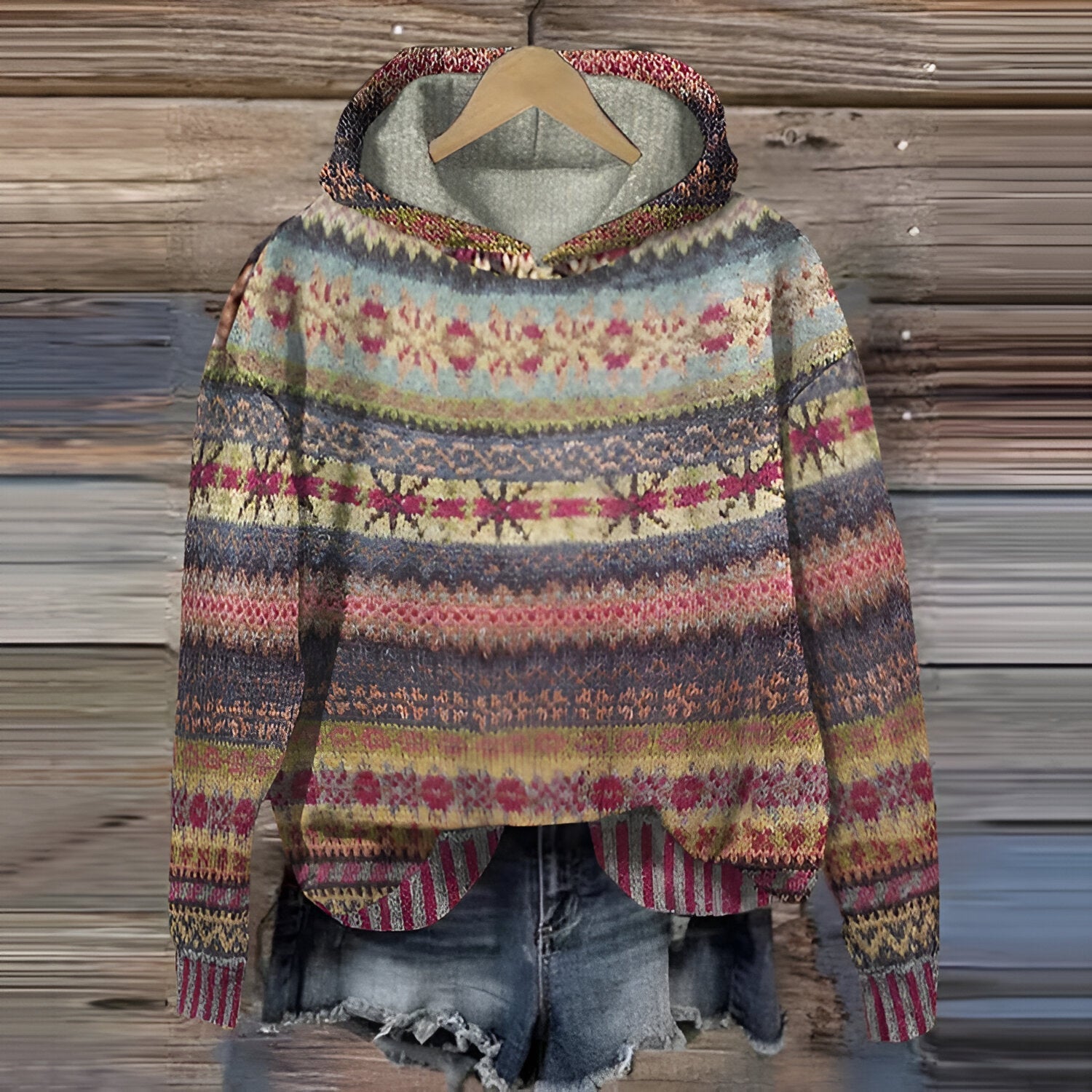 Nelly™ - Cómoda sudadera vintage con capucha