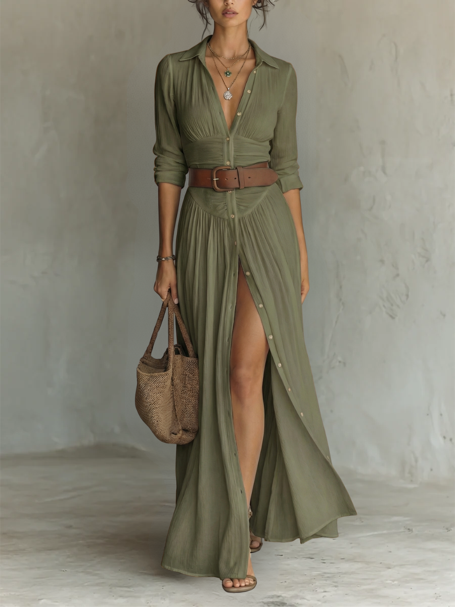 Marina | Vestido Maxi de Lino