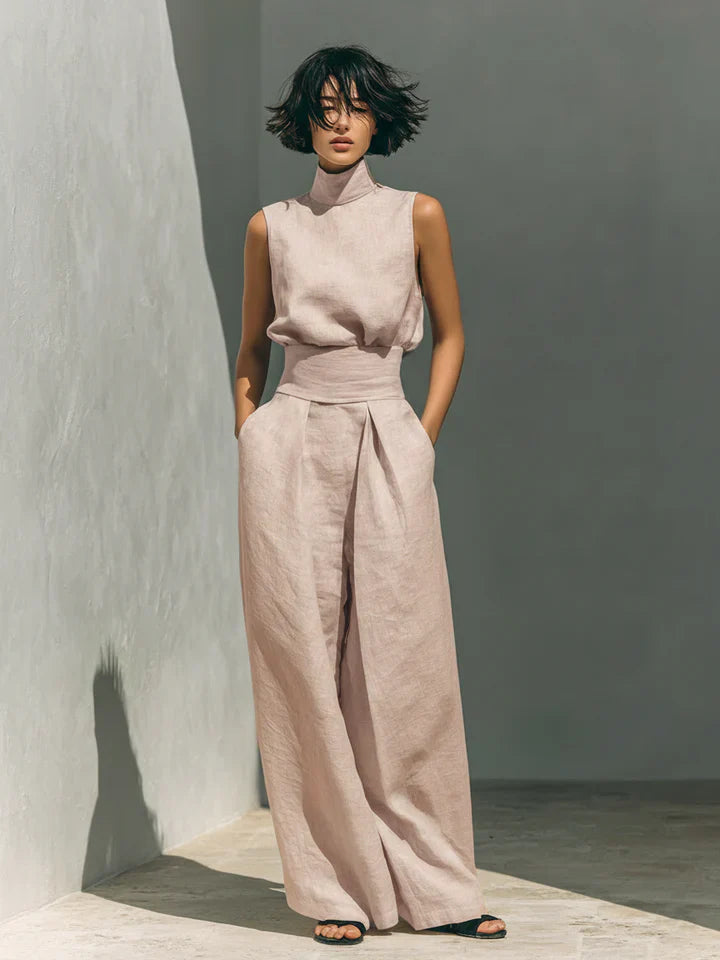 Flor™ | Conjunto minimalista de algodón y lino para mujer