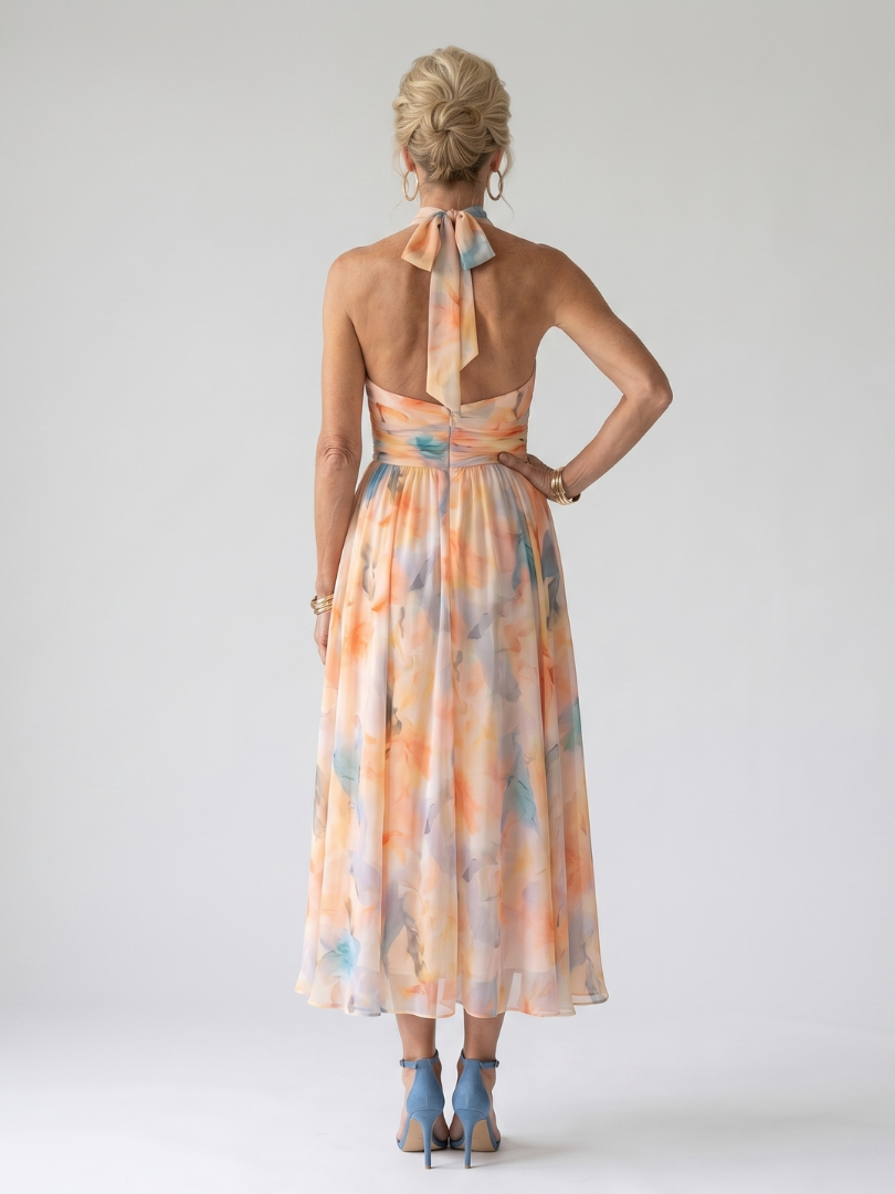 Elin | Vestido midi halter suave
