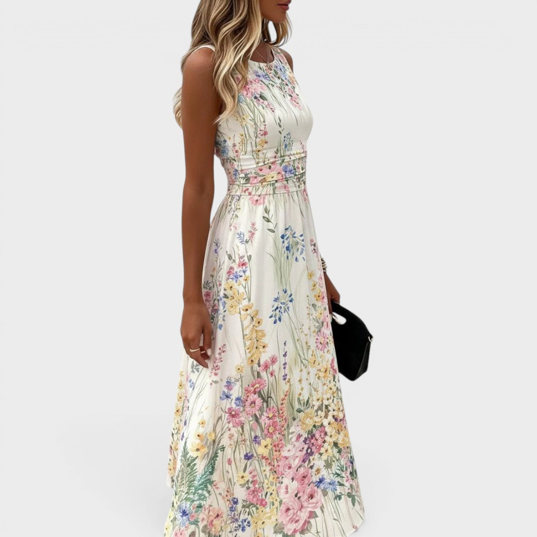 Amelia | Vestido Midi Floral Acuarela