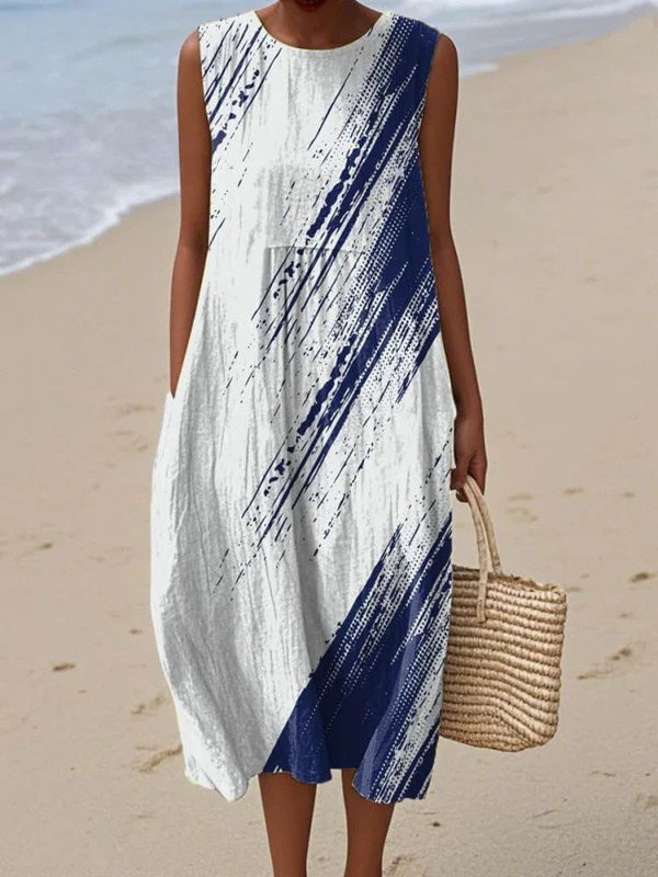 Elena | Vestido Estampado de Verano Sin Mangas