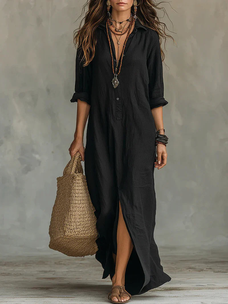 Valeria | Vestido Maxi Camisero