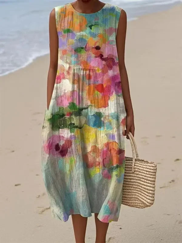 Mirte | Vestido Estampado de Verano Sin Mangas
