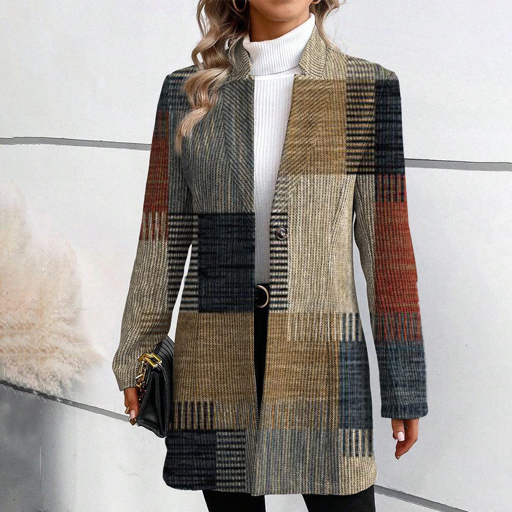 Marinaâ„¢ - Elegante chaqueta blazer de mujer con estampado