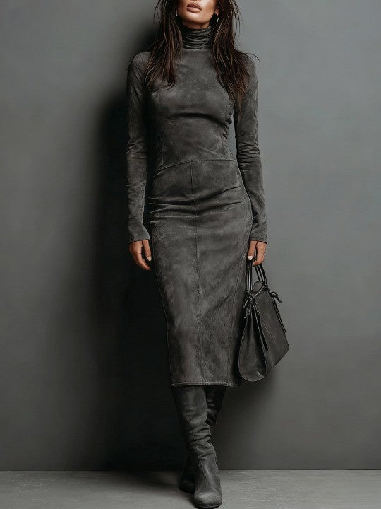 Frosina™ | Vestido midi de ante