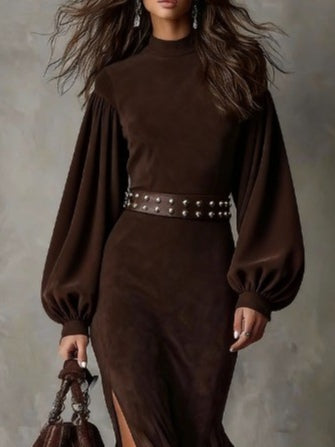 Harriet™ | Vintage Suede Midi Dress