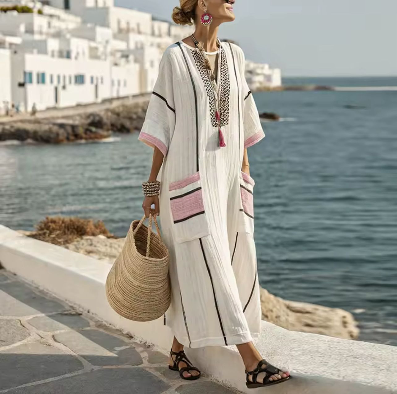 Mary Elegante - Vestido largo de playa para un look veraniego de moda