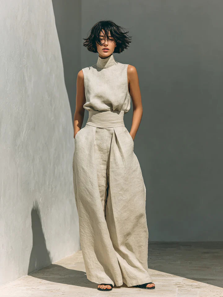 Flor™ | Conjunto minimalista de algodón y lino para mujer