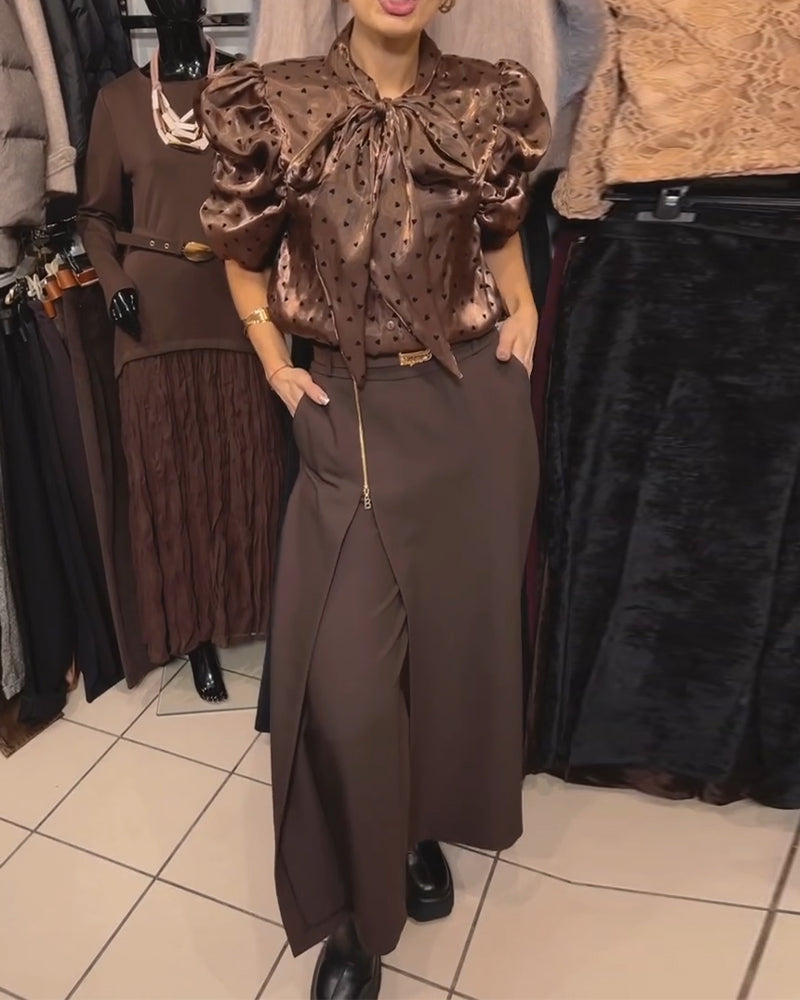 Pantalones casuales elegantes con cremallera