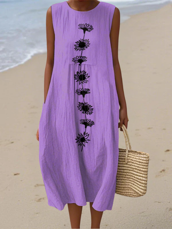 Emma | Vestido Estampado de Verano Sin Mangas