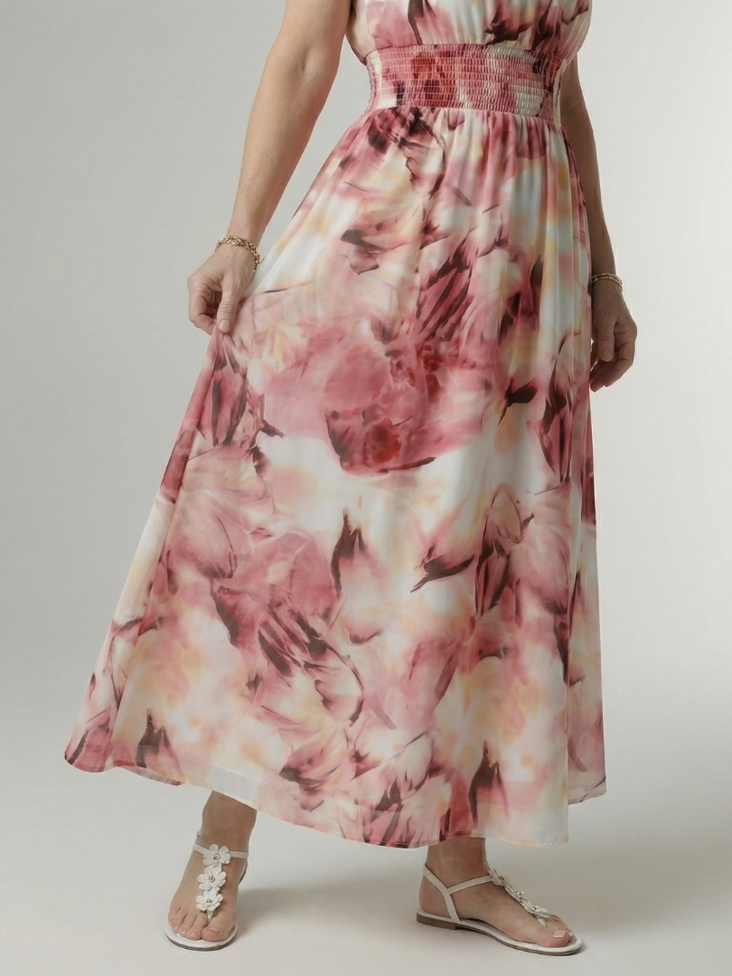 Sylin | Vestido midi halter con frunce en la cintura