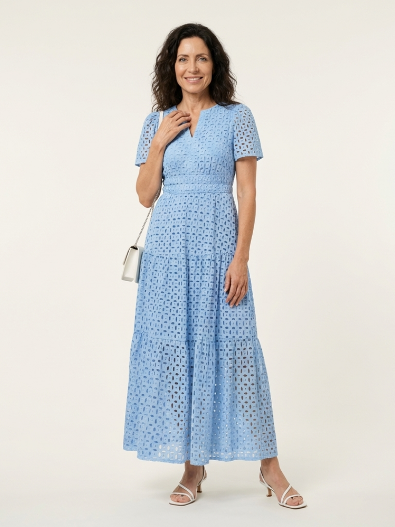 Brielle | Vestido midi de tirantes cortos con escote en V