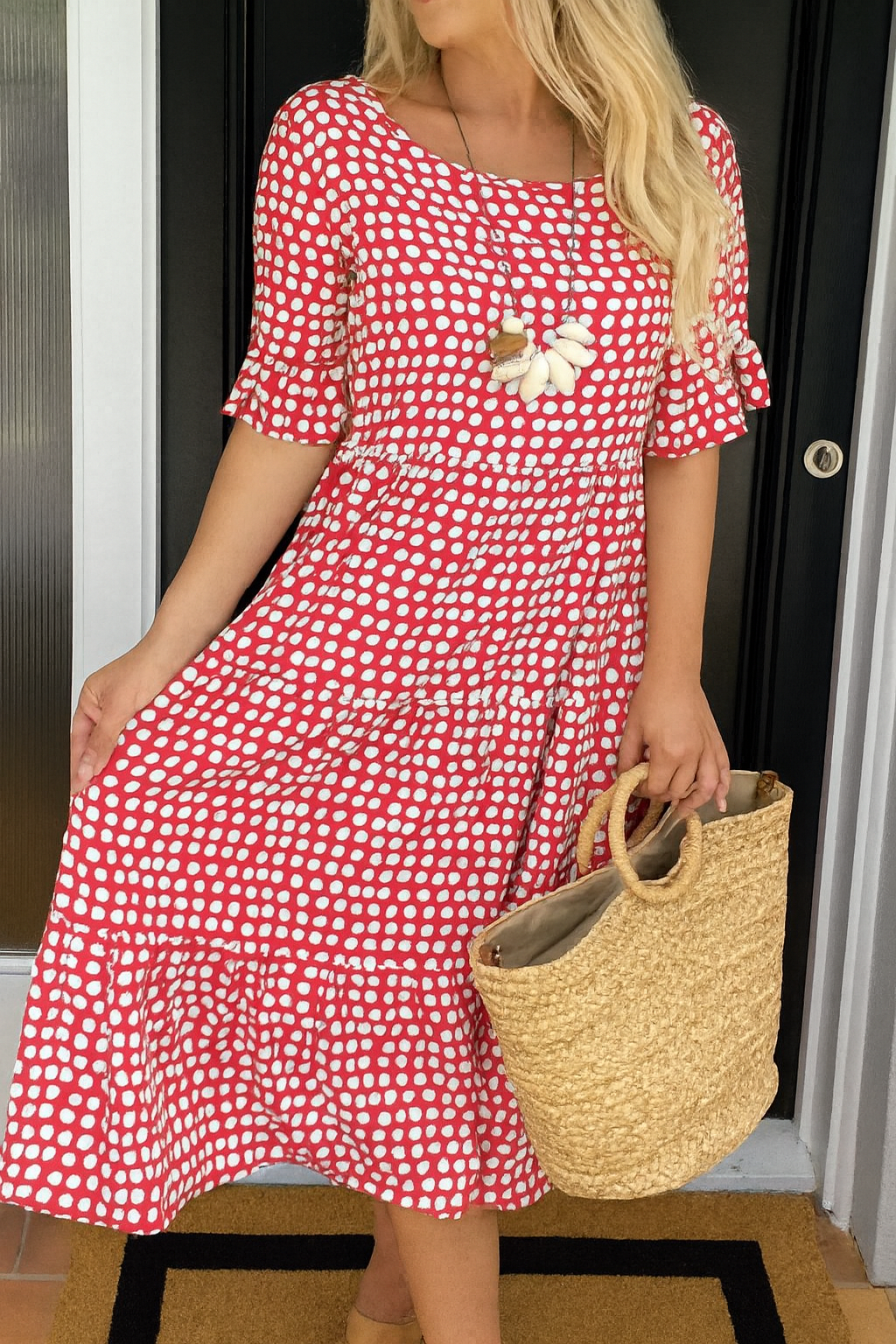 Clara | Vestido Midi de Lunares Elegante