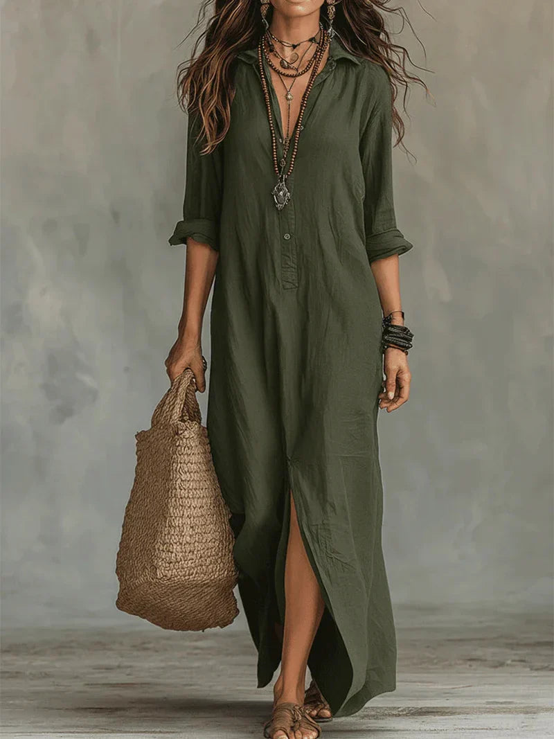 Valeria | Vestido Maxi Camisero
