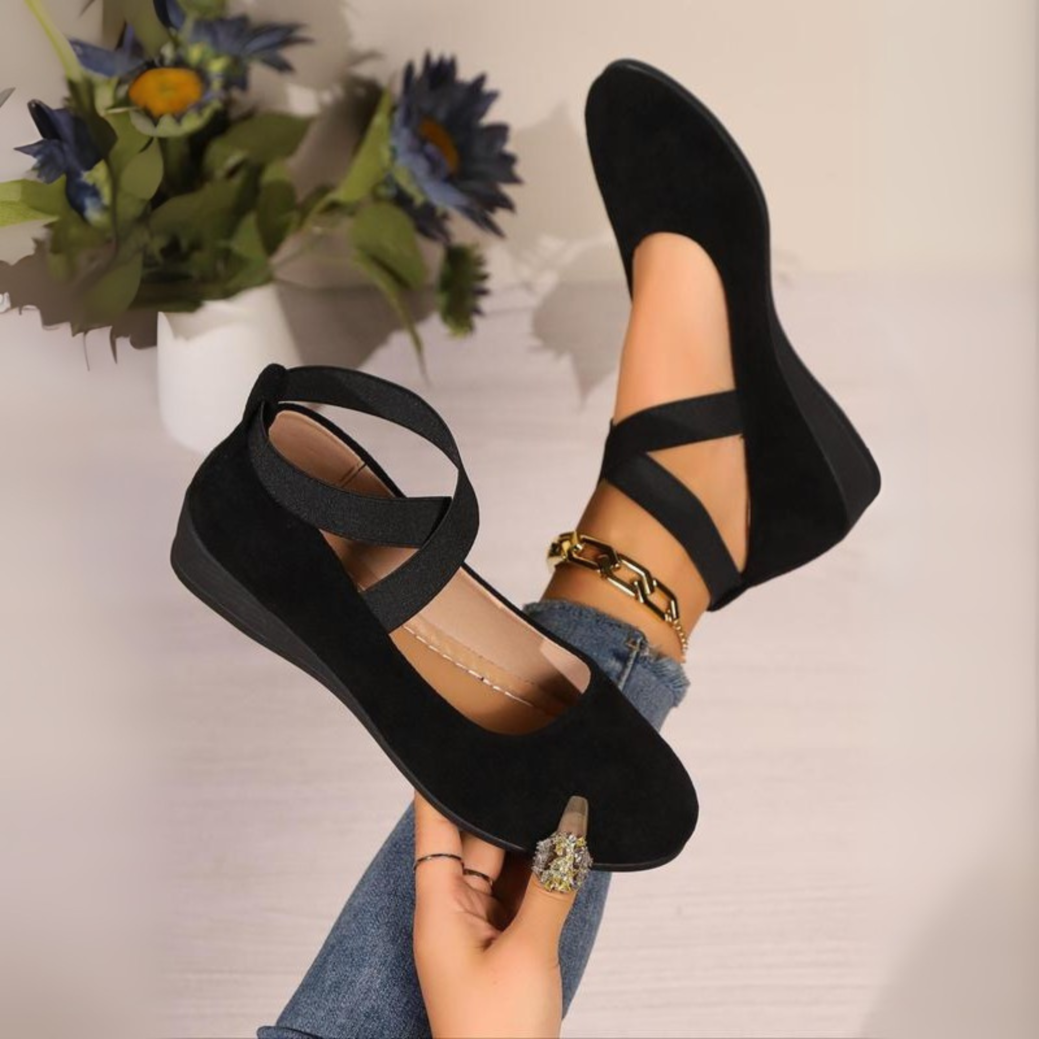 Zapatos de cuña cerrada