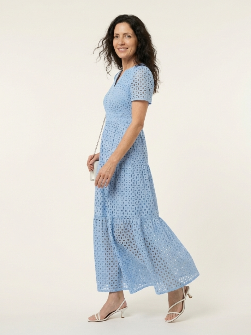 Brielle | Vestido midi de tirantes cortos con escote en V