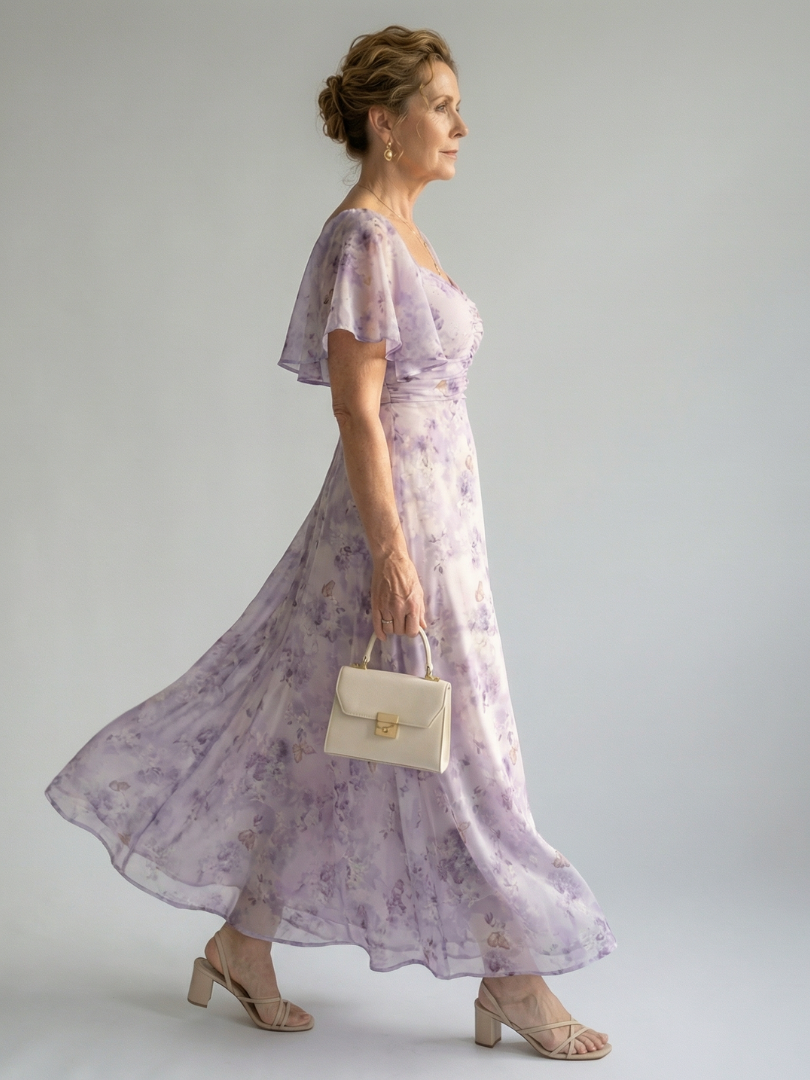 Vaelis | Vestido midi con manga mariposa