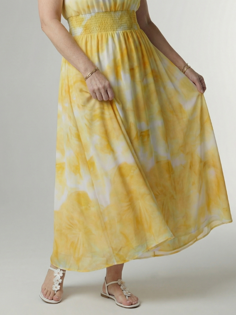 Sylin | Vestido midi halter con frunce en la cintura
