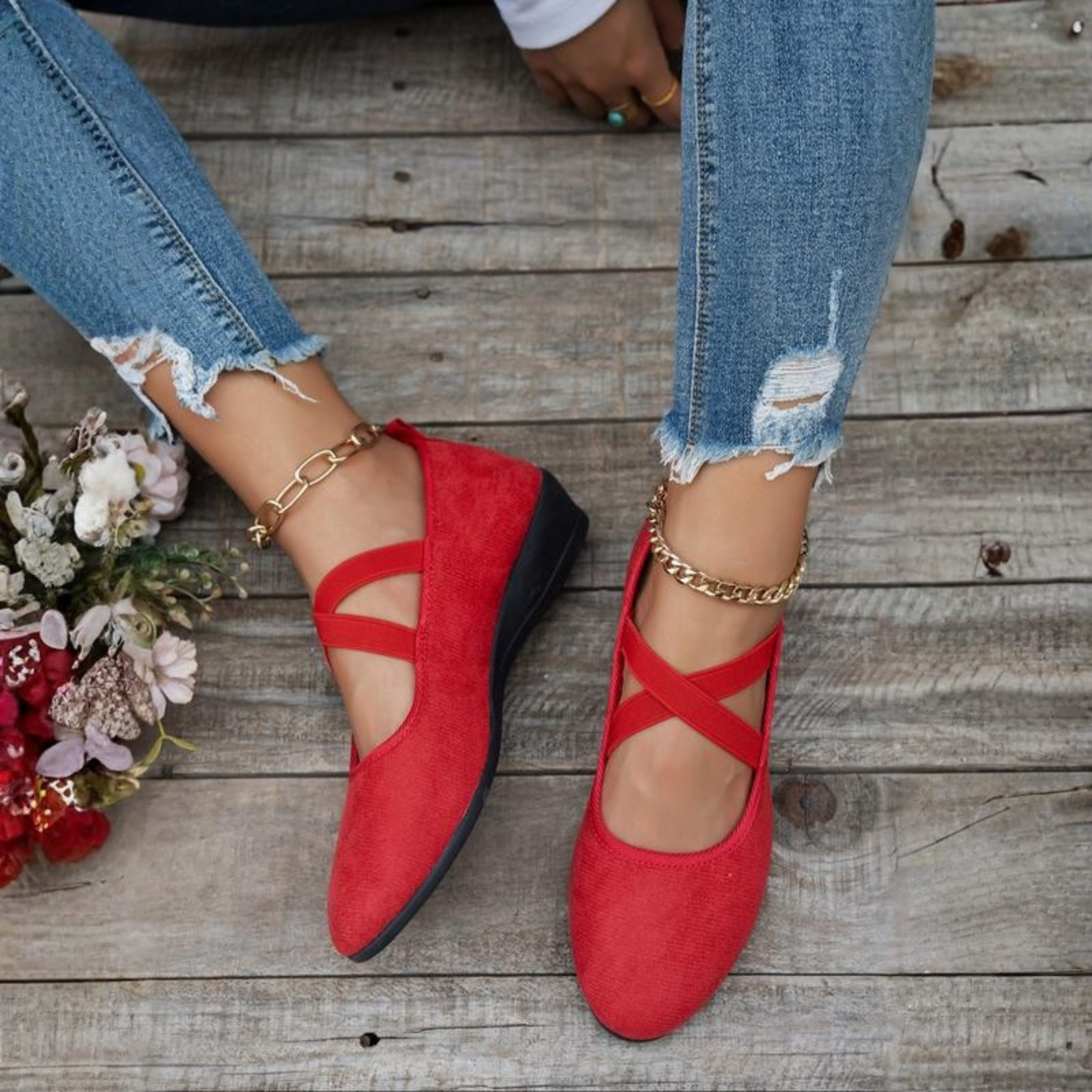 Zapatos de cuña cerrada