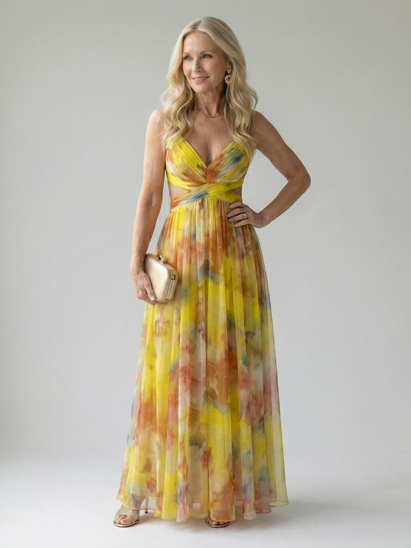 Isel | Vestido maxi cruzado suave