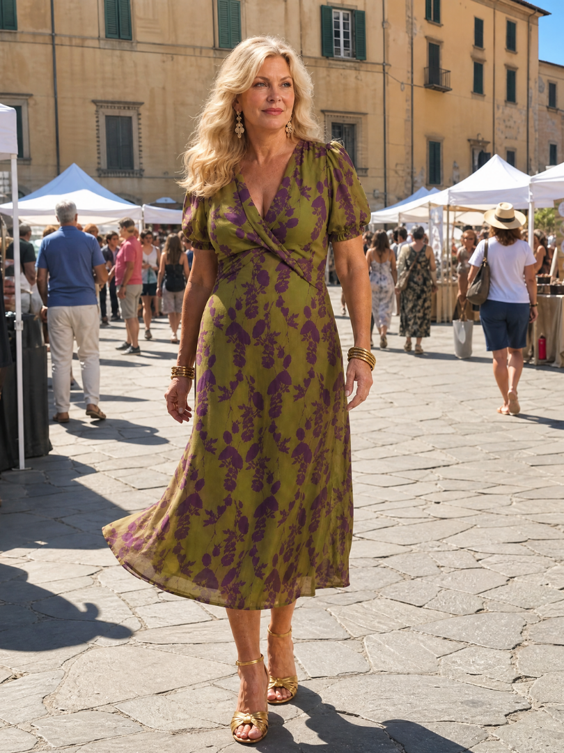 Virel | Vestido midi floral relajado
