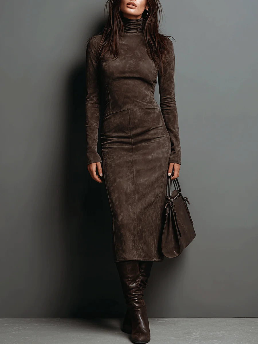 Frosina™ | Vestido midi de ante