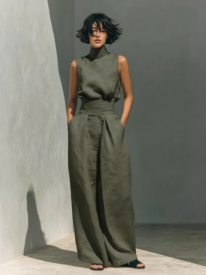 Flor™ | Conjunto minimalista de algodón y lino para mujer