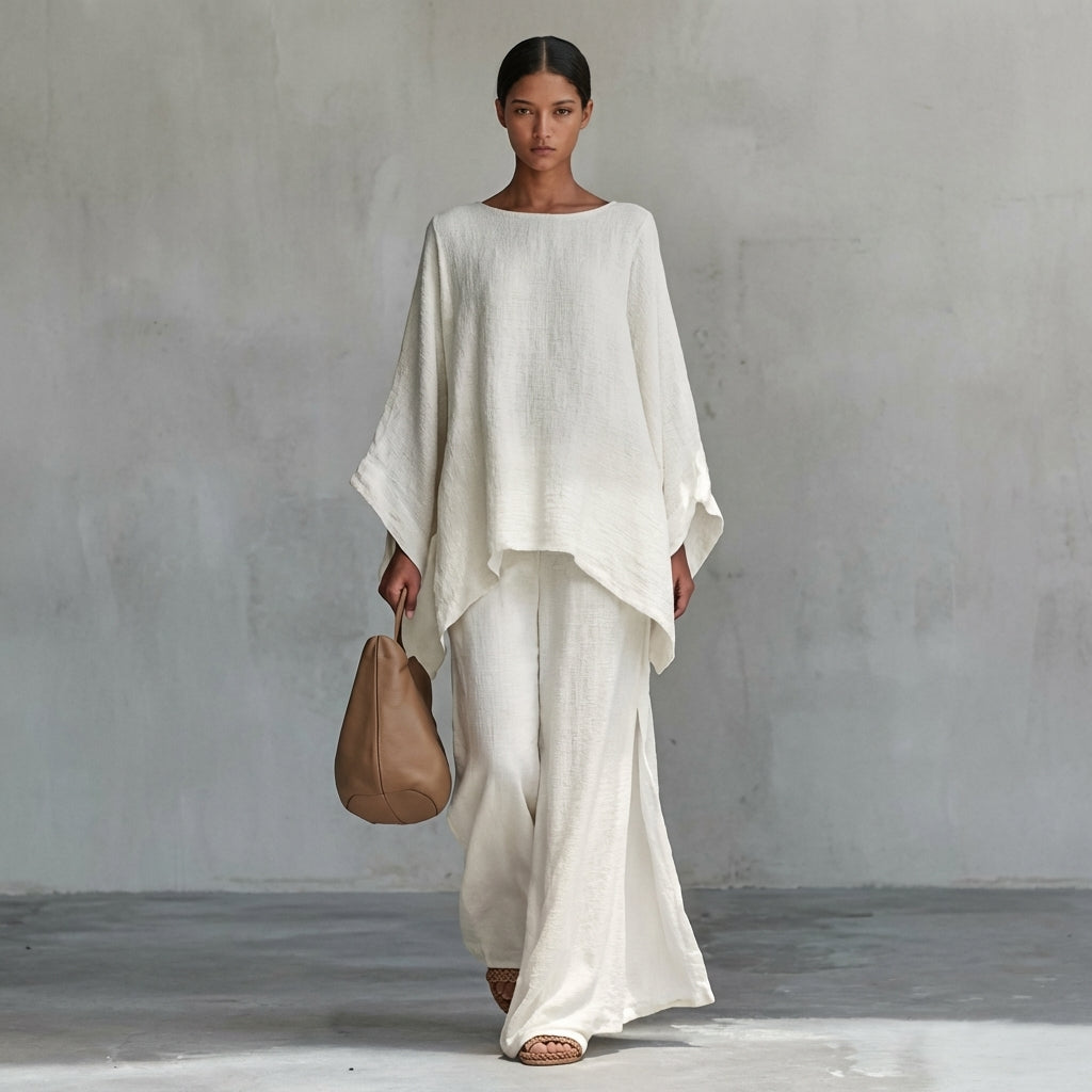 Cristina | Conjunto de dos piezas con mangas largas y pantalón ancho