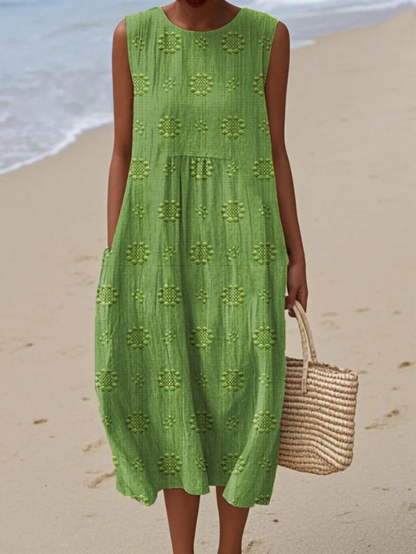 Isla | Vestido Estampado de Verano Sin Mangas
