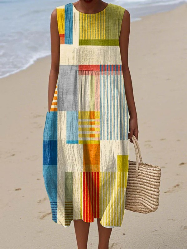 Elra | Vestido Estampado de Verano Sin Mangas