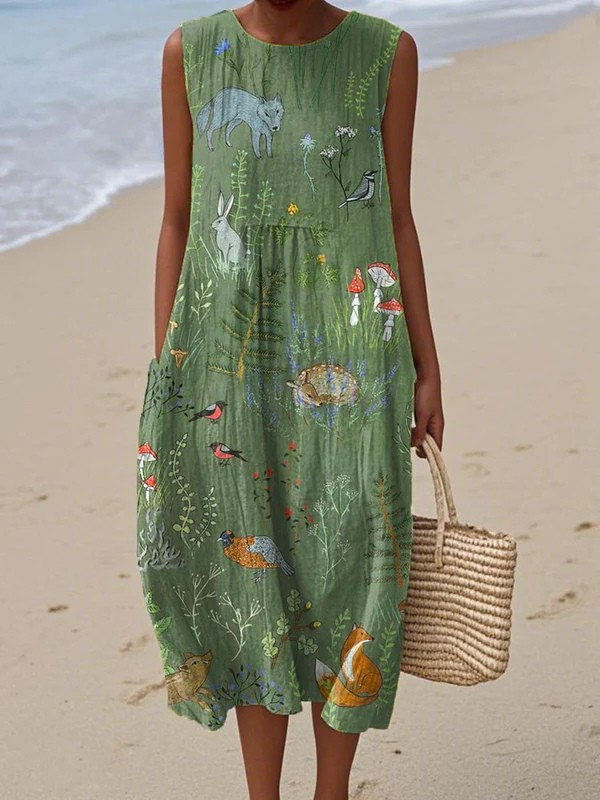 Lila | Vestido Estampado de Verano Sin Mangas