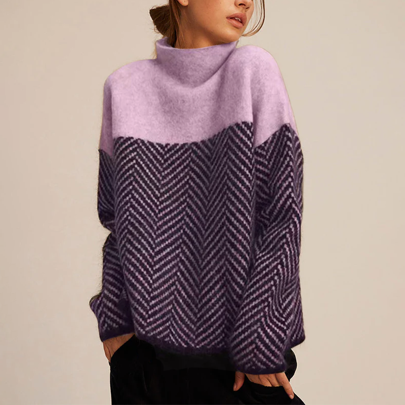 ADELIE | Jersey de cuello alto de punto fino de alta calidad