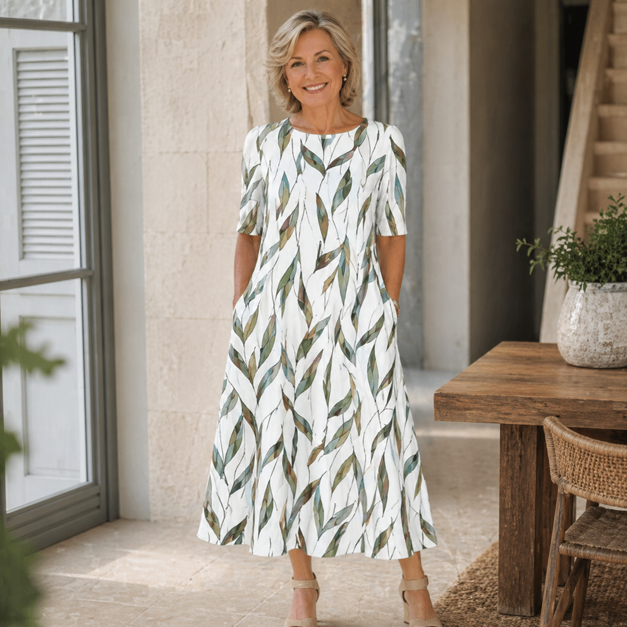 Sarah | Vestido Midi con Bolsillos