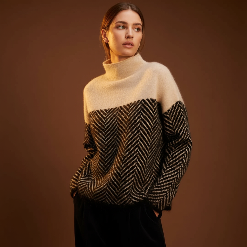 ADELIE | Jersey de cuello alto de punto fino de alta calidad