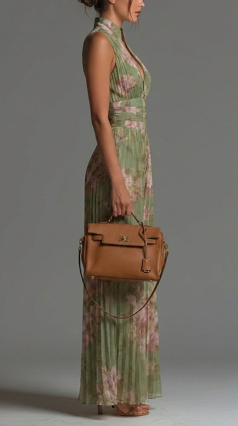 ESENCIAL – Mono de Chifón Floral Plisado