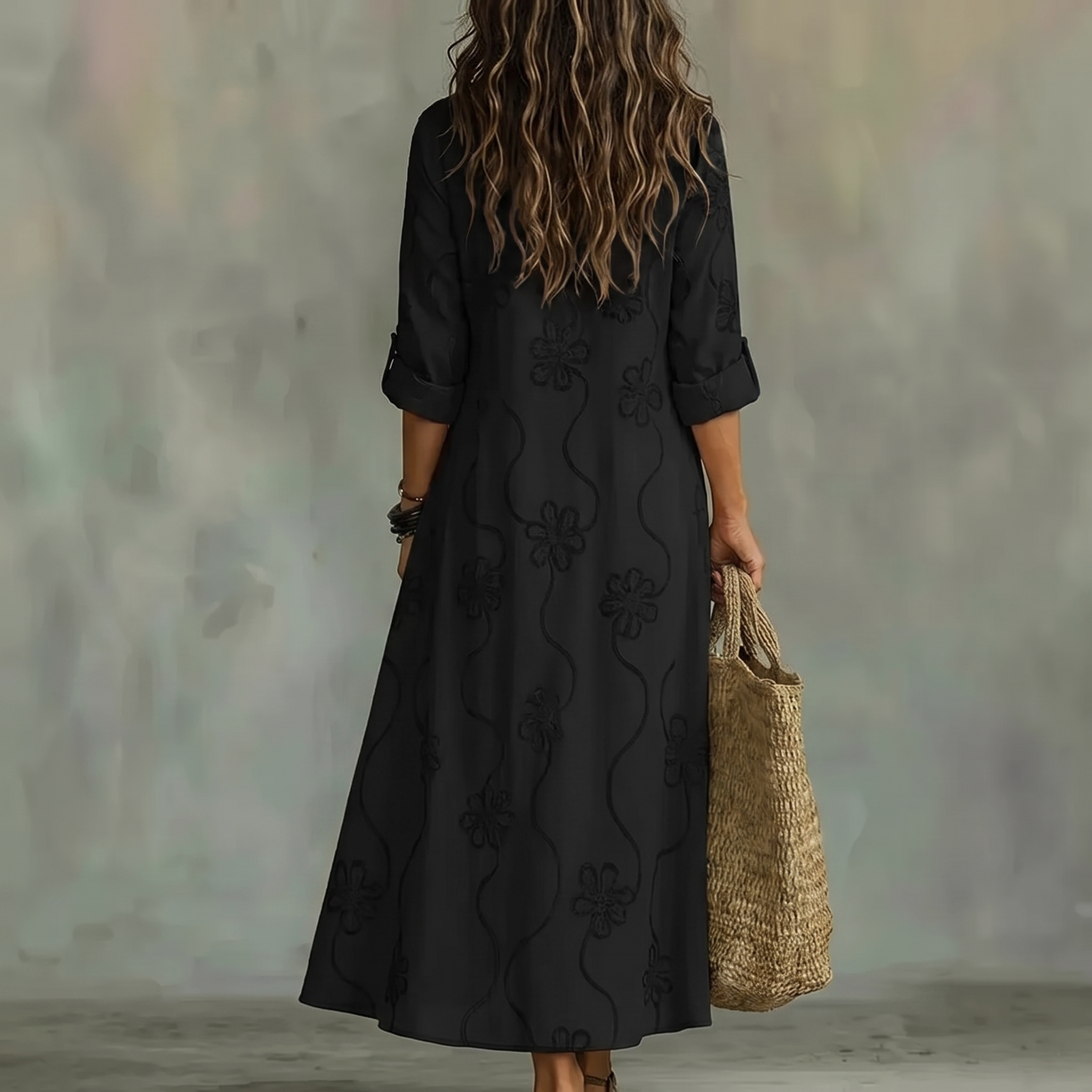 Sienna | Vestido Largo Floral de Corte Fluido
