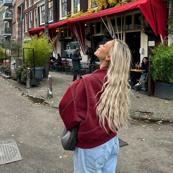 Faye™ - Chaqueta de cuero oversized