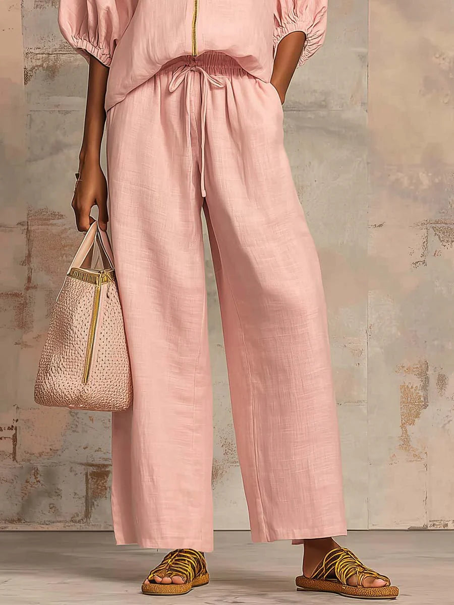 Alba | Conjunto de dos piezas: camisa relajada y pantalón ancho